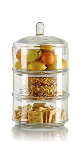 Vorratsglas Primavera 3-stöckig, groß in weiß von Pajoma