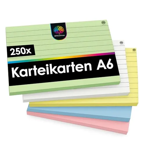 OfficeTree 250x Karteikarten A6 liniert
