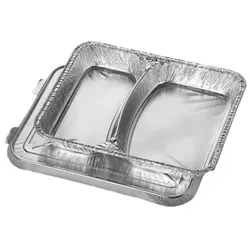 PAPSTAR Menüschalen mit Deckel 830,0 ml - 50 Stück - Einwegschalen aus Aluminium, ideal für Catering und Takeaway, leicht und umweltfreundlich.