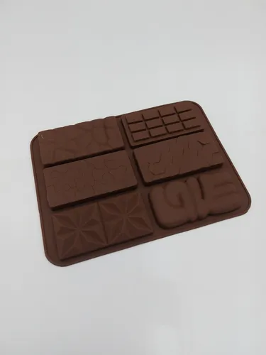 Silikon Schokoladenformen mit 6 Mulden, Form für Schokoriegel, Tafel klein Braun