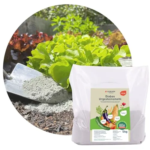 Schicker Mineral Diabas Urgesteinsmehl fein 5 kg, natürlicher Bodenhilfsstoff für Garten und Landwirtschaft, Gesteinsmehl, Nährstofflieferant, Bodenverbesserer, Pflanzenschützer, Kompostbeschleuniger