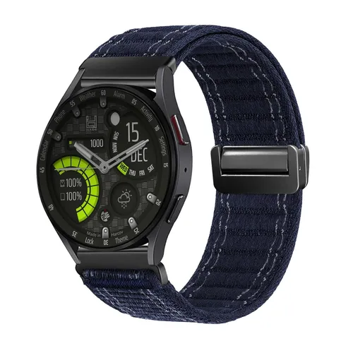 Smartwatch Armband für Samsung Galaxy Watch6 40mm Nylon Textil Band Magnet Blau