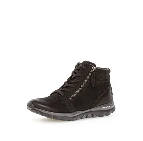 Gabor Damen Schnürstiefeletten, Frauen Boots,Wechselfußbett,uebergangsschuhe,uebergangsstiefel,warm,Boots,schwarz (Mel.),41 EU / 7.5 UK