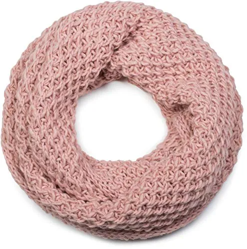 styleBREAKER Unisex Strick Loopschal grob gestrickt – Altrose - Einfarbiger Grobstrick Loopschal für Damen, warm und weich, ideal für kalte Tage. Vielseitig tragbar und perfekt kombinierbar mit der passenden Beanie Mütze.