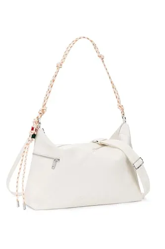 Desigual Half Logo Leiria 2.0 Schultertasche – Beige Crude - Stylische Damen-Schultertasche für Freizeit, mit verstellbarem Tragegurt und praktischem Reißverschluss. Ideal für den täglichen Gebrauch und vielseitig kombinierbar.