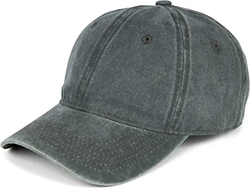 styleBREAKER Unisex Baseball Cap Vintage Look verstellbar 6-Panel Cappy in Washed Optik mit gebogenem Schirm Baumwolle Retro Cap Damen und Herren, Farbe:Dunkelgrau
