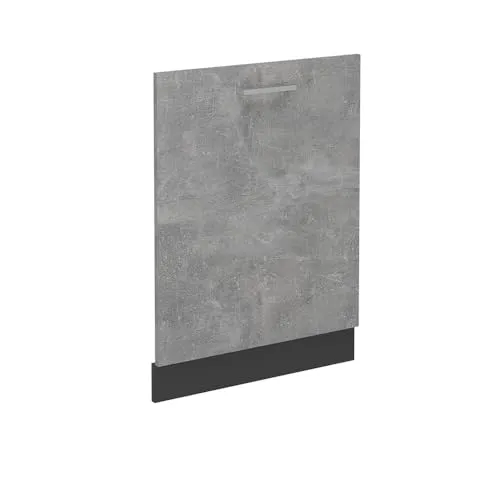 Vicco Frontblende R-Line, Beton/Anthrazit, 60 cm - Elegante Geschirrspülblende für vollintegrierte Lösungen, individuell konfigurierbar und ideal für modernes Küchendesign. Verwandeln Sie Ihre Küche in einen stilvollen Raum.