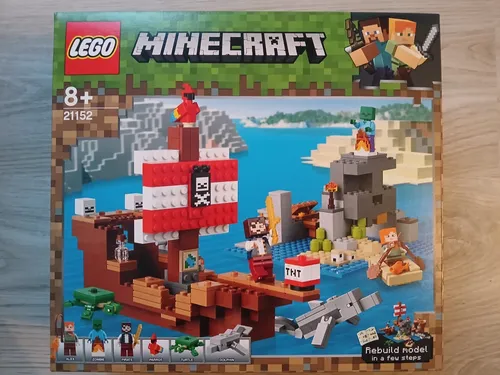 LEGO 21152 Minecraft Das Piratenschiff-Abenteuer - LEGO Bausatz für Minecraft-Fans, mit 386 Teilen für kreatives Spielvergnügen ab 8 Jahren, ideal für Abenteuer im Spieluniversum.