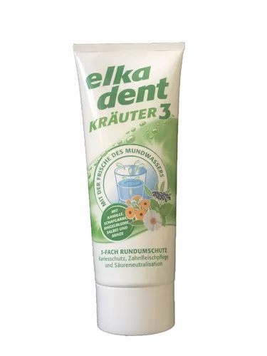 Elkadent ZC Kräuter Zahnpasta 75ml - Zahnpasta mit natürlichen Kräutern, fördert die Mundgesundheit und sorgt für frischen Atem, hergestellt in Deutschland.