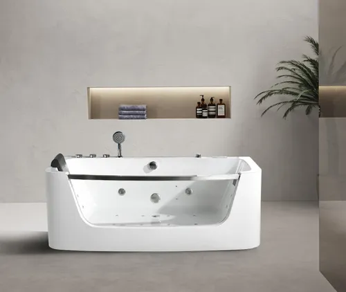 Luxus Whirlpool Badewanne 150x80 cm mit Glasfront