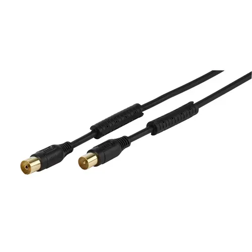 Vivanco Absorber TV/Radio Antennenkabel, Koax-Stecker auf Koax-Kupplung, 1,5m