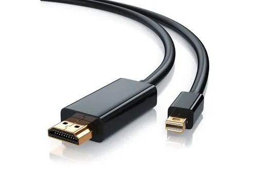 CSL Audio- & Video-Kabel, Mini DisplayPort, HDMI Typ A, (300 cm), Premium Full HD MiniDP Adapter Monitor Kabel - 3m
