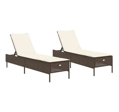 furnicato Gartenliege Bequeme Sonnenliege 198x55 cm Braun mit verstellbarer Rückenlehne - Genieße entspannte Stunden im Freien auf dieser bequemen Sonnenliege! Das langlebige PE-Rattan bietet die Optik von natürlichem Rattan und ist ideal für Gartenmöbel. Die 5-fach verstellbare Rückenlehne sorgt für maximalen Komfort.