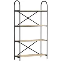 vidaXL Regal Sonoma-Eiche 80 x 30 x 146 cm - Modernes Bücherregal aus Holzwerkstoff mit stabilem Stahlrahmen, ideal für Wohnzimmer oder Büro. Bietet viel Stauraum für Bücher und Deko, pflegeleicht und elegant.