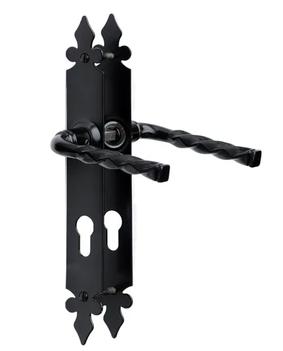 Drückergarnitur 72 Türklinke Türdrücker Langsschild für Zylinder Schwarz