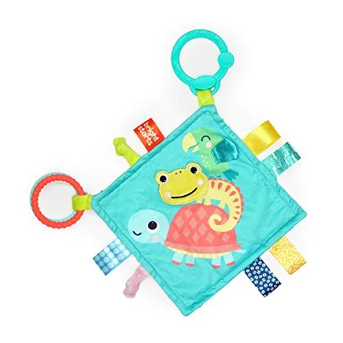 Bright Starts, Kuscheltier Taggies Fuzzy Feelies, zum Aufhängen an Kinderwagen oder Liegestühlen, multisensorische Etiketten