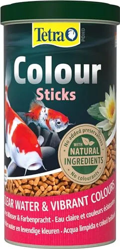 Tetra Pond Colour Sticks - Fischfutter für Teichfische, für natürliche Farbenpracht und klares Wasser im Teich, 1 L Dose
