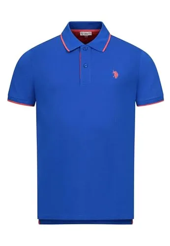 U.S. Polo Assn. Herren Poloshirt (S-3XL) Classic Fit Kurzarm Pique Polohemd P002 - Royal-Rot Größe M - Gr. M