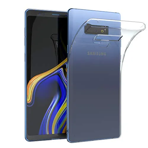 EAZY CASE Hülle kompatibel mit Samsung Galaxy Note 9 Schutzhülle Silikon, Ultra dünn, Slimcover, Handyhülle, Silikonhülle, Backcover, Durchsichtig, Klar Transparent