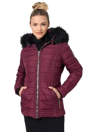 Navahoo Damen Winterjacke B900 mit Teddyfell - Funktionsjacke mit abnehmbaren Kunstfellkragen und gefütterter Kapuze, ideal für kalte Wintertage. Kuscheliges Teddyfell sorgt für optimalen Wärmekomfort.