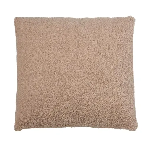 nordic coast company Zierkissen aus Teddy Stoff in Beige 40x40 cm - Kissen aus weichem Teddystoff, Oeko Tex zertifiziert und ideal für Allergiker. Pflegeleicht und waschbar bei 30 Grad, perfekt für jedes Zimmer.