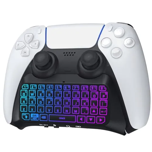 TiMOVO RGB-Hintergrundbeleuchtung Tastatur für PS5 Controller, Schwarz