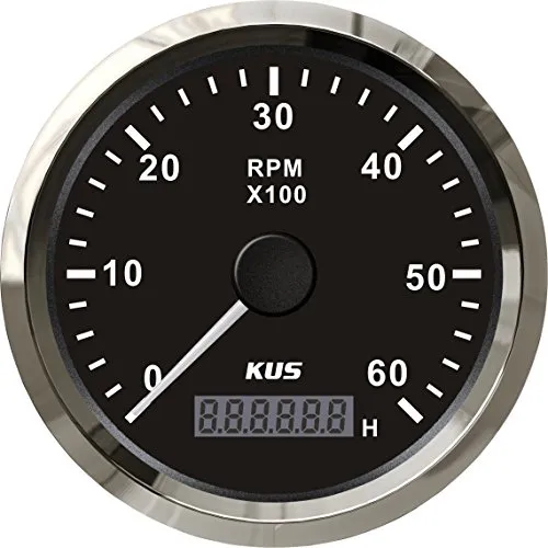 KUS Tachowelle mit Stundenzähler 6000RPM 85mm 12V/24V mit Hintergrundbeleuchtung (schwarz) Tachometeranzeige KUS mit Stundenzähler 6000RPM 85mm 12V/24V mit Hintergrundbeleuchtung (Schwarz)