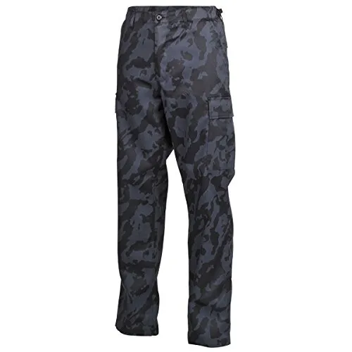 MFH Herren US BDU Kampfhose Night Camo Größe XL - Wanderhose im klassischen US BDU Design, ideal für Outdoor-Aktivitäten. Strapazierfähiges Material und zahlreiche Taschen bieten Funktionalität und Komfort.