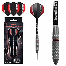 Karella Steeldart Commander Silver 90% Tungsten, 21g - Steel-Dartpfeile mit 90% Tungsten und einzigartigem Meteorgrip für optimalen Halt. Perfekt für anspruchsvolle Spieler, die Wert auf Präzision und Design legen.