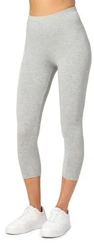 Merry Style Damen Leggings 3/4 Capri Leggings aus Viskose MS10-144 (Melange, XS)