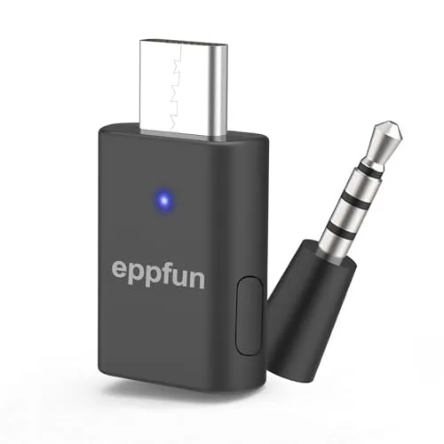 eppfun PS5 Bluetooth 5.2 Adapter, USB-C AudioTransmitter Dongle, APTX-Adaptive Niedriger Latenzfür Kabelloser Bluetooth Stick f Audioübertragung an Kopfhörer & Ohrhörer (nur Audio)