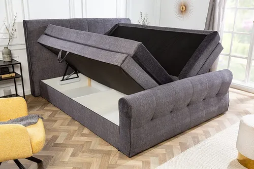 riess-ambiente Boxspringbett SIGNUM 140x200cm dunkelgrau von Riess-Ambiente