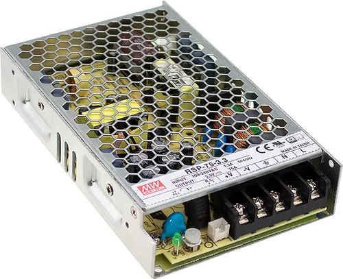 MW RSP-75-12 - 75 W Schaltnetzteil, geschlossen, 12 V, 6,3 A - Effizientes MeanWell Schaltnetzteil mit geschlossener Bauform und umfassendem Schutz gegen Kurzschluss und Überspannung. Ideal für industrielle Anwendungen.