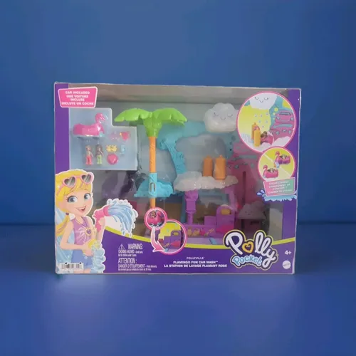 Polly Pocket HHJ05 Pollyville Flamingo Spaß Auto Waschanlage Ab 4 Jahre NEU