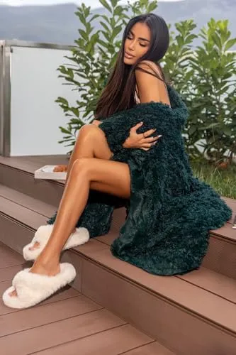 Cotton Market Decke 220x240 cm Zweiseitige Kuscheldecke Flauschige Tagesdecke Weiche Sofadecke Großer Überwurf für Wohnzimmer und Schlafzimmer Felldecke