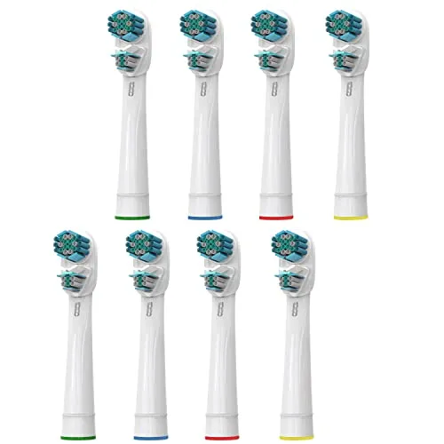 Ersatzbürstenköpfe elektrische Zahnbürste, kompatibel mit Oralb Dual Clean, Packung mit 8 Stück