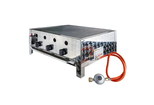 Gasbräter DGB3 - 3-flammiger Gasgrill mit Grillrost - Grill-Kategorie: Gasbräter, 3 separate regelbare Grillbereiche und Piezozündung für müheloses Grillvergnügen. Ideal für den Einsatz im Freien oder bei Partys.