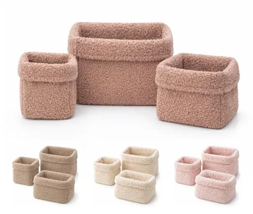 BABEES Aufbewahrungskorb Set für Wickeltisch - Praktisches 3-teiliges Set aus handgenähtem Baumwoll-Organizer für den Wickeltisch. Ideal zur Aufbewahrung von Babyutensilien und bringt Ordnung ins Kinderzimmer.