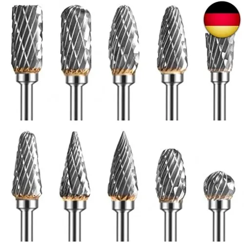 Hartmetall Frässtifte, Wolframkarbid Rotationsfräser Set 3 mm Schaft 6 mm S