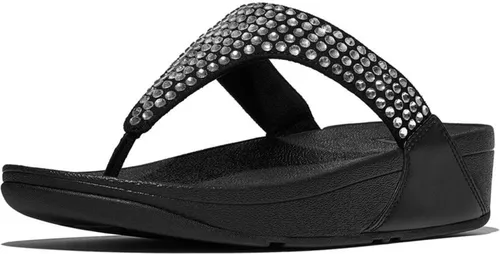 Fitflop Damen Lulu Maxi-Crystal Zehensteg-Sandalen Schwarz 38 EU - Ergonomisch gestaltete Zehensteg-Sandalen mit druckverteilender Mittelsohle für optimalen Komfort und Stabilität im Alltag. Ideal für einen aktiven Lebensstil.