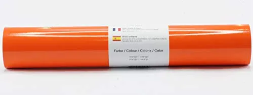 Selbstklebende Plotterfolie Vinylfolie 30,5 cm x 3 m glänzend 39 Farben zur Auswahl, Farbe:120 Orange