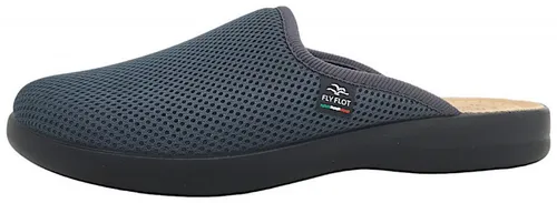 Fly Flot Herren Hausschuh Pantoffel aus luftigem Mesh, Größe 42, Farbe Grau - Bequemer Herrenhausschuh aus atmungsaktivem Mesh mit gepolsterter Decksohle. Ideal für den Alltag, leicht und rutschfest für optimalen Komfort.