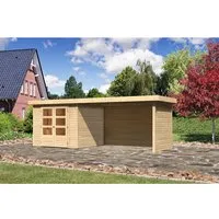 Karibu Holz-Gartenhaus Boras Natur Flachdach 238 cm x 242 cm