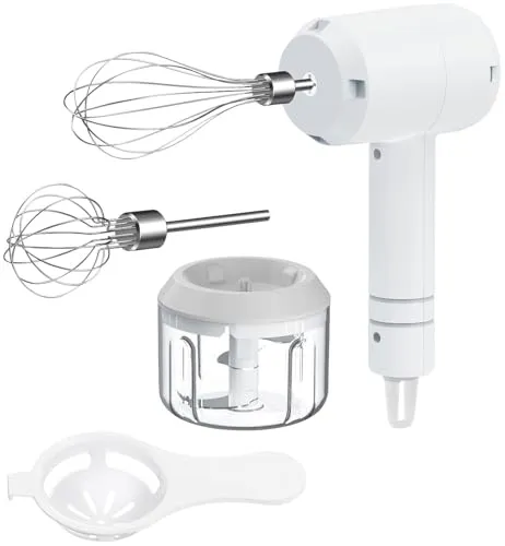 Rosenstein & Söhne Akku Mixer 3in1 - Kompakter Handmixer, Zerkleinerer und Schneebesen in einem. Kabelloser Betrieb, 20 Watt Leistung und integrierter Li-Ion-Akku für maximale Flexibilität in der Küche.