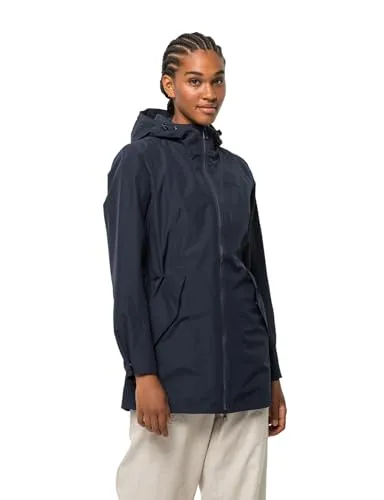 Jack Wolfskin Damen Dakar W Parka, Nacht Blau, XXL - Funktionsjacke aus bluesign-zertifizierten, PFC-freien, recycelten Materialien, sehr atmungsaktiv und ideal für aktive Outdoor-Abenteuer.