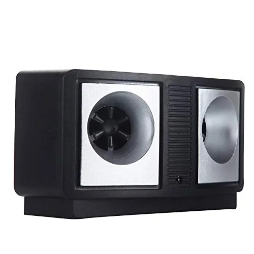 Doppelter Ultraschall-Schreck für Nagetiere, Ratten, Mäuse, Maulwürfe, mit Stecker, 400 m² Reichweite