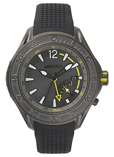 Herrenuhr Nautica NAPBRW003 (Ø 45 mm) - Sportliche Herrenuhr mit 20 ATM Wasserdichtigkeit, ideal für Taucher und Outdoor-Enthusiasten. Robustes Edelstahlgehäuse und kontrastierendes Zifferblatt für optimale Ablesbarkeit.