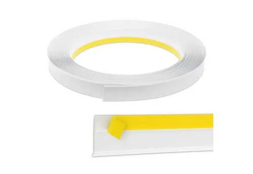 Nobily Fensterleiste PVC-Flachleiste, 50mm mit Lippe,selbstklebend, Zierleisten zur Montage, selbstklebend, Kunststoff, Farbe: Weiß