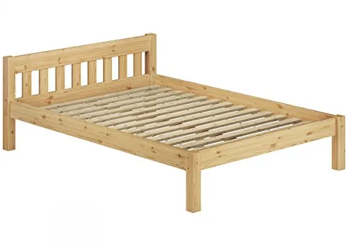 Erst-Holz® Doppelbett Massivholzbett 140x200 Kiefer Natur - Massivholzbett aus heimischer Kiefer, stabil und hochwertig verarbeitet, ideal für erholsamen Schlaf und stilvolle Schlafzimmergestaltung.