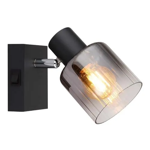 Nowa Wandlampe Wohnzimmerleuchte Flurlampe Spot beweglich Glas rauch E14 H 12,5 cm